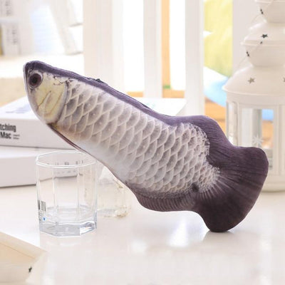 Realistic Cat Kicker Fish Toy Soft Plush Pet Playnip
