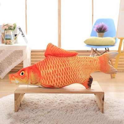 Realistic Cat Kicker Fish Toy Soft Plush Pet Playnip