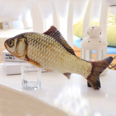 Realistic Cat Kicker Fish Toy Soft Plush Pet Playnip