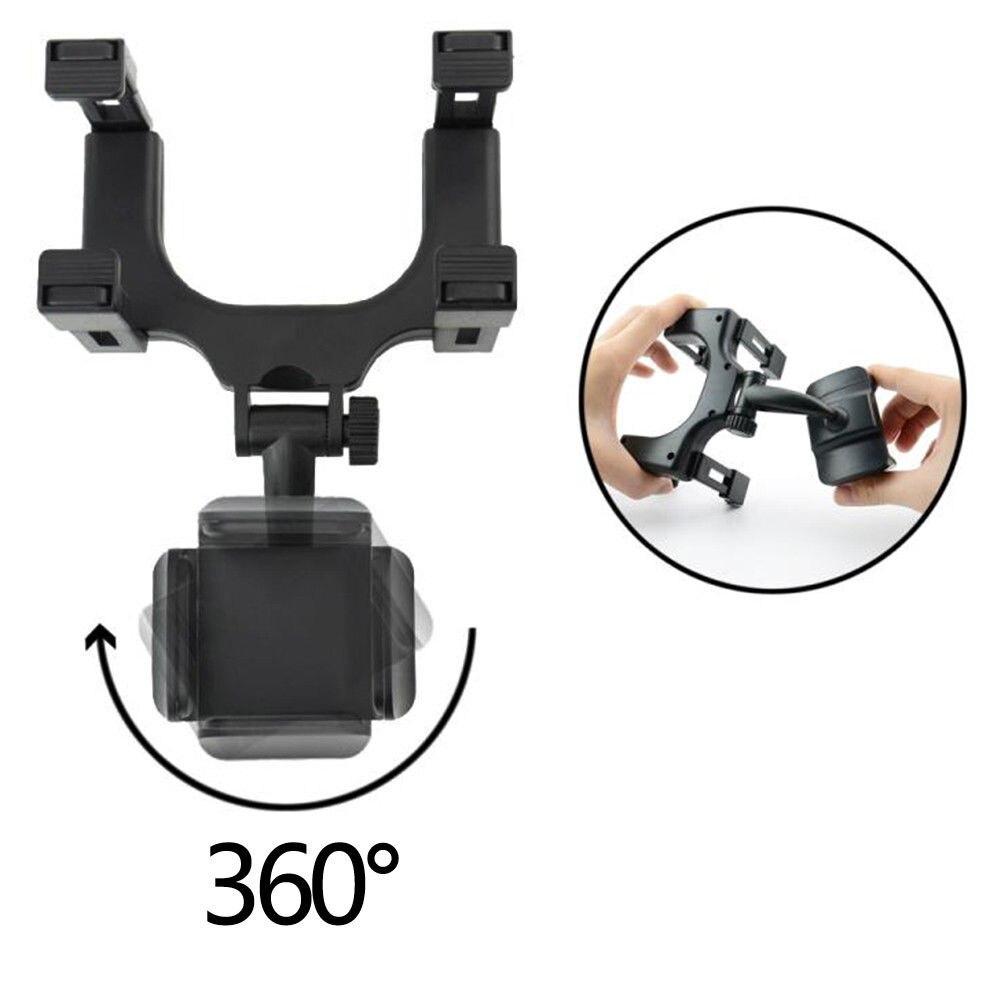 Rear View Mirror Phone Holder Universal Car Mount Grip Clamp