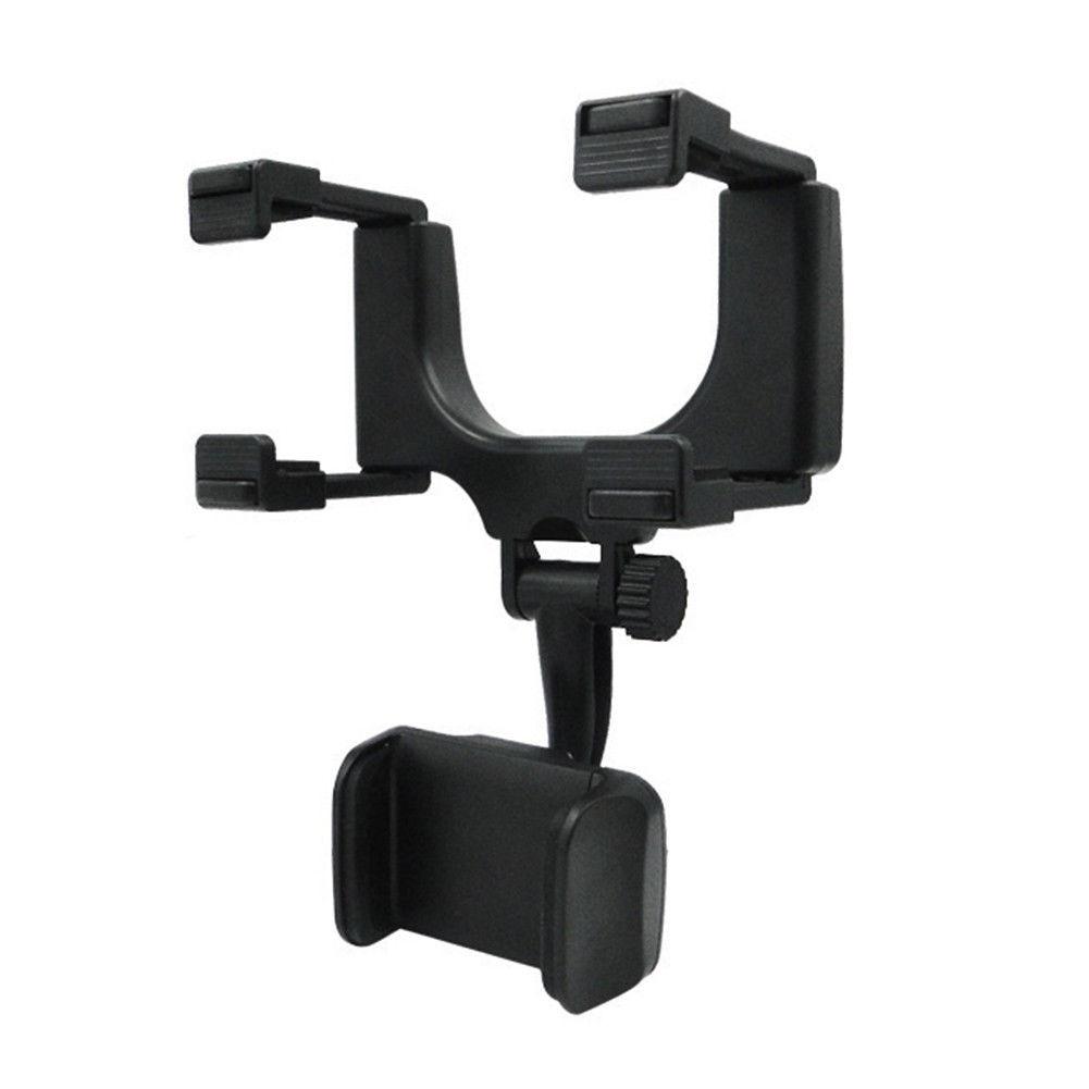 Rear View Mirror Phone Holder Universal Car Mount Grip Clamp