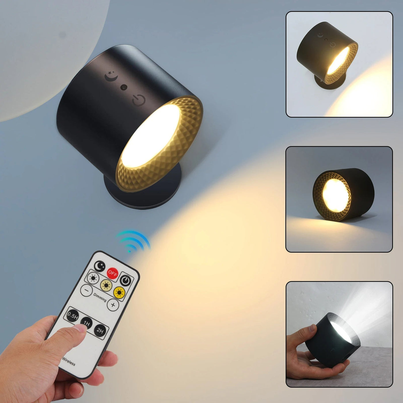 Rechargeable LED Wall Light Touch Control With Adjustable Color Modes