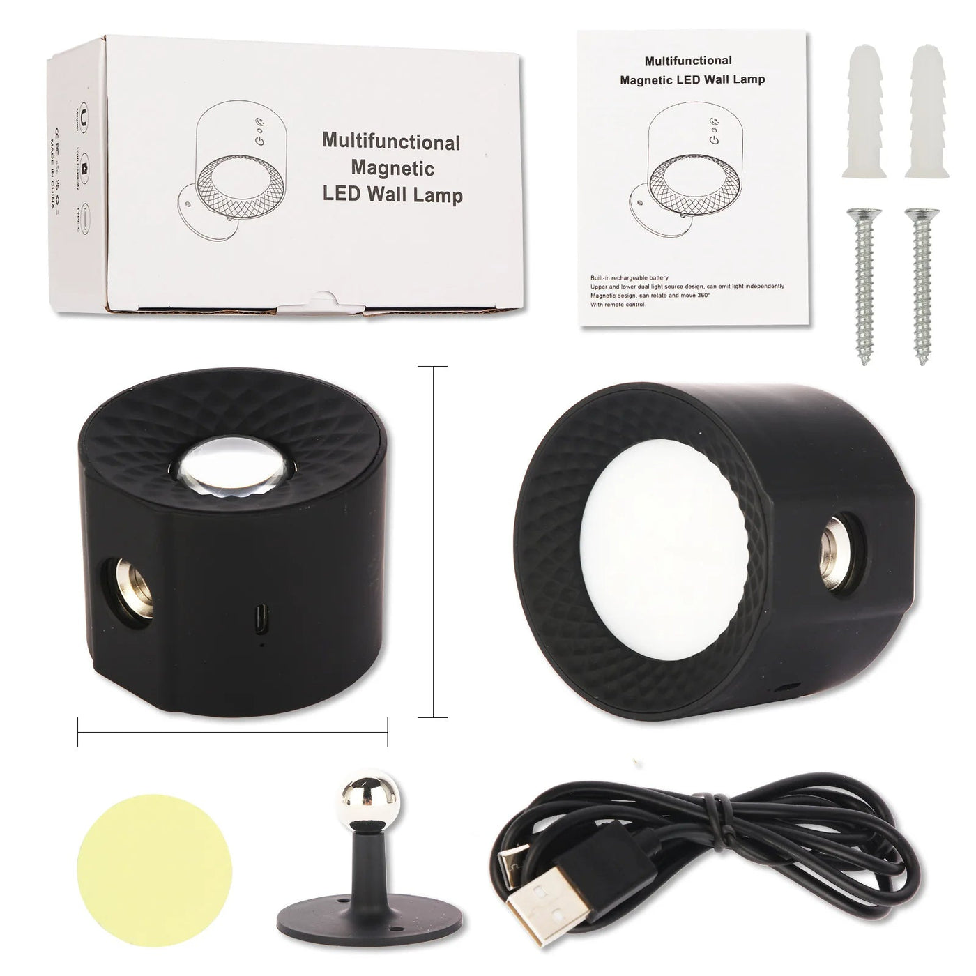 Rechargeable LED Wall Light Touch Control With Adjustable Color Modes
