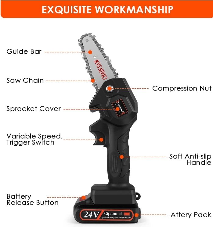 Mini Electric Chainsaw Portable Wood Cutting Tool Compact Design