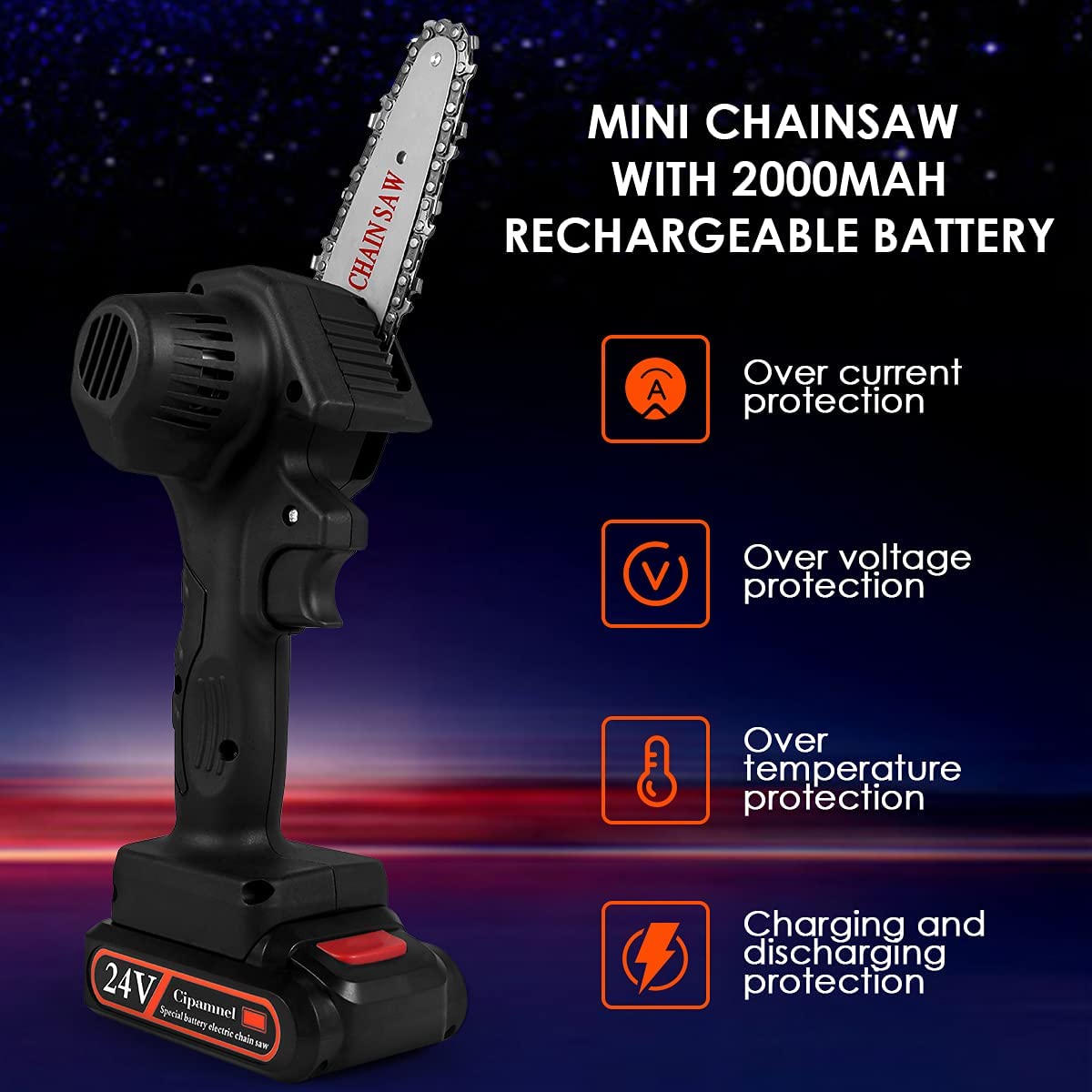 Mini Electric Chainsaw Portable Wood Cutting Tool Compact Design
