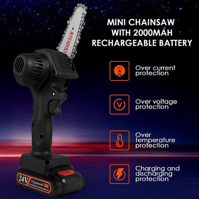 Mini Electric Chainsaw Portable Wood Cutting Tool Compact Design
