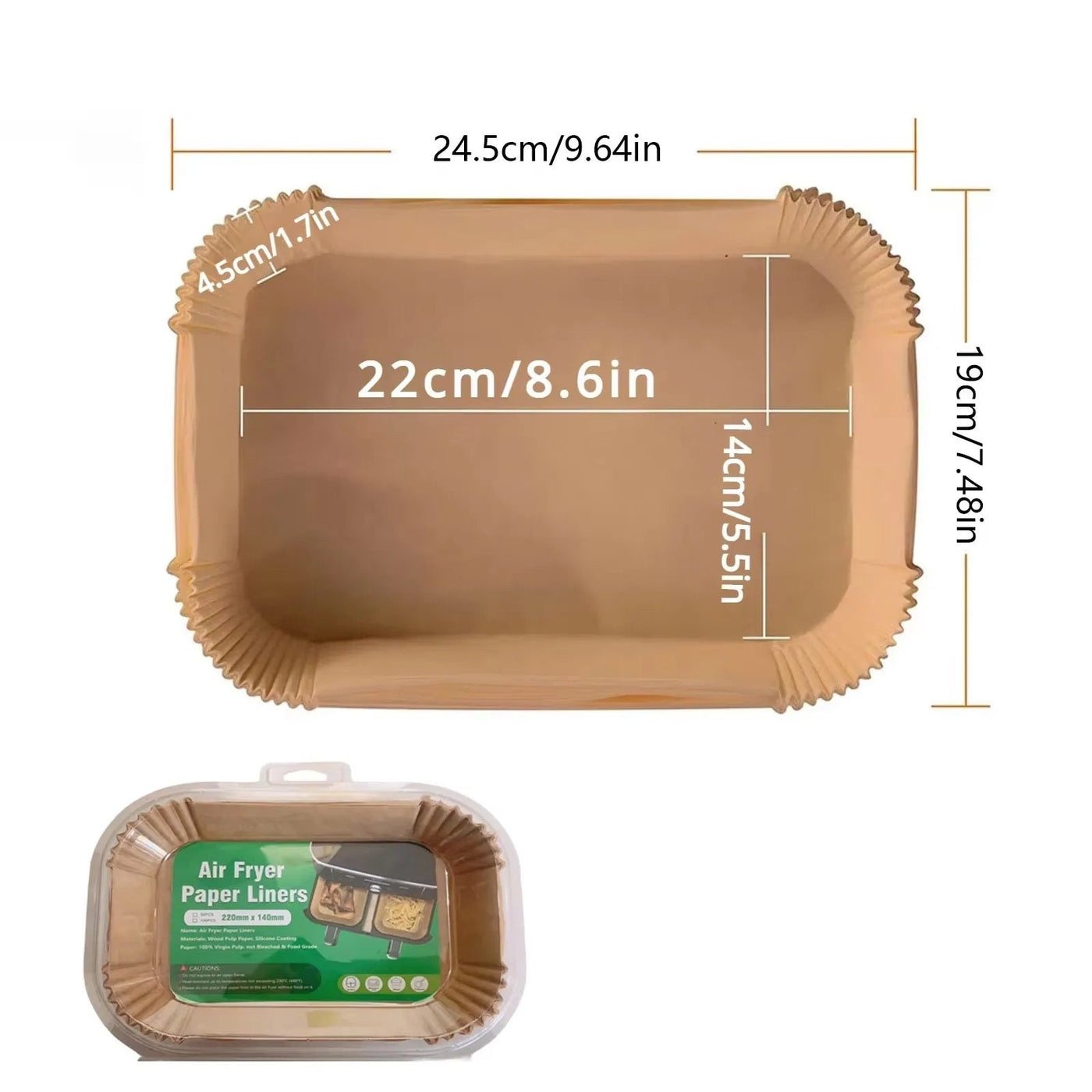 Disposable Air Fryer Paper Baking Pan Nonstick Oven Microwave Safe