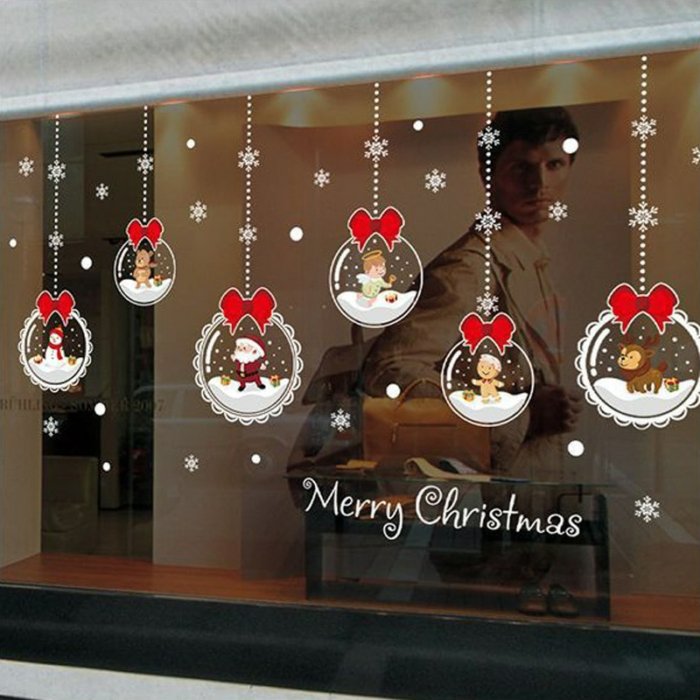 Removable Christmas Glass Stickers Decorative Self Adhesive Window Decals