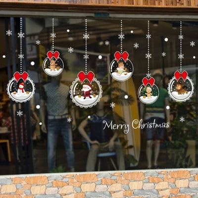 Removable Christmas Glass Stickers Decorative Self Adhesive Window Decals
