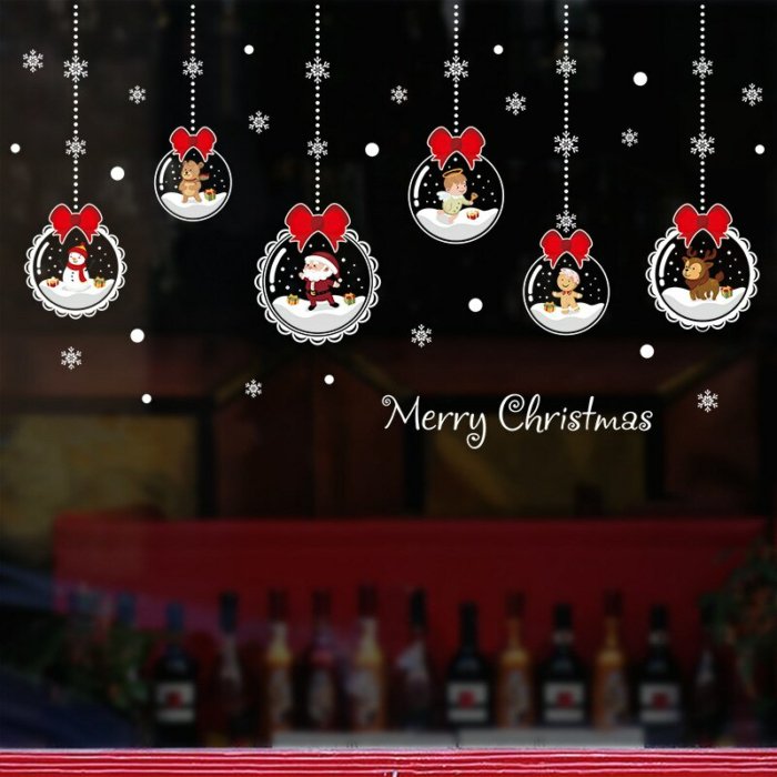 Removable Christmas Glass Stickers Decorative Self Adhesive Window Decals