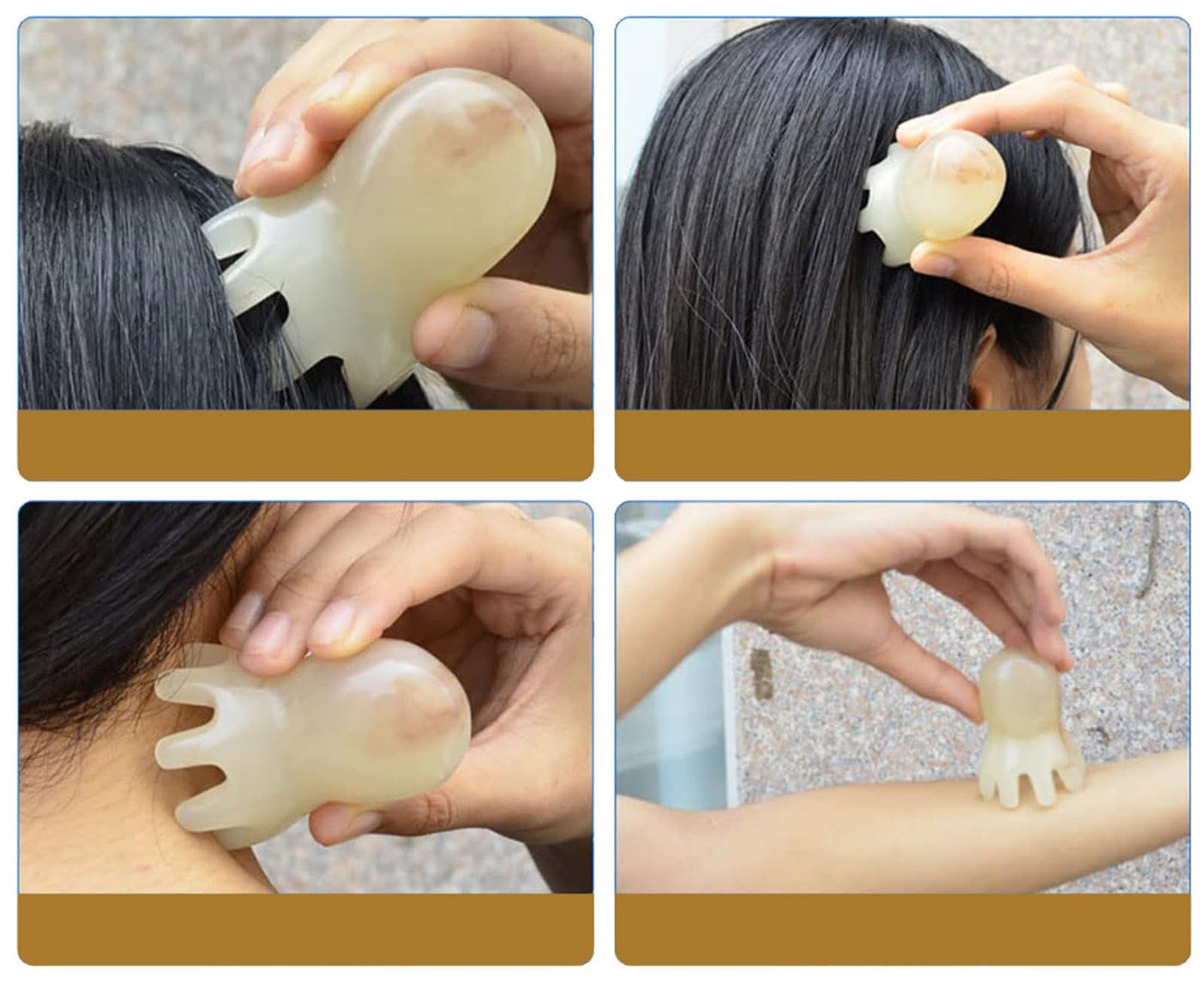 Resin Octopus Scalp Massager Gua Sha Brush For Meridian Therapy