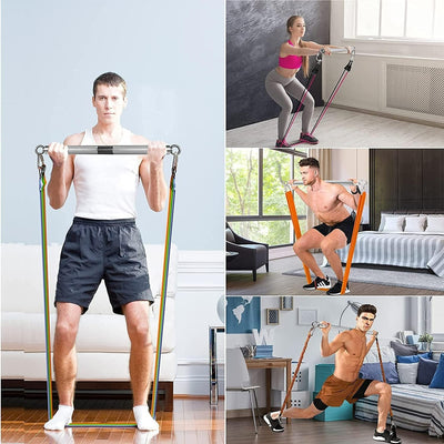 Resistance Band Bar Set For Strength Training Yoga And Gym Workouts
