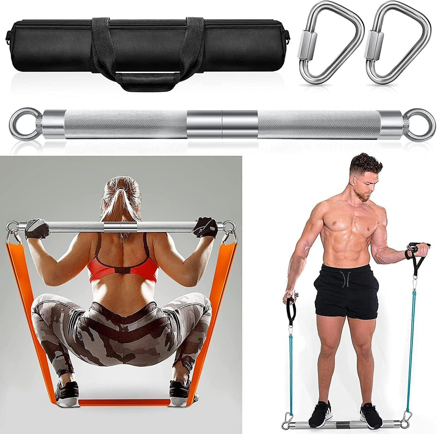 Resistance Band Bar Set For Strength Training Yoga And Gym Workouts