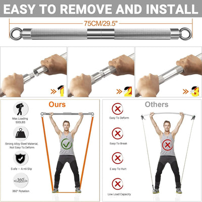 Resistance Band Bar Set For Strength Training Yoga And Gym Workouts