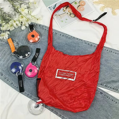Retractable Shopping Bag Keychain Multifunctional Compact Storage Bag