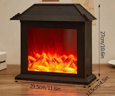 Retro Fireplace Lantern Flickering Flame USB Battery Holiday Light