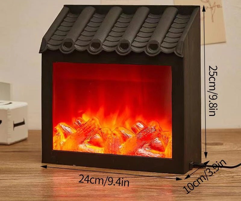 Retro Fireplace Lantern Flickering Flame USB Battery Holiday Light