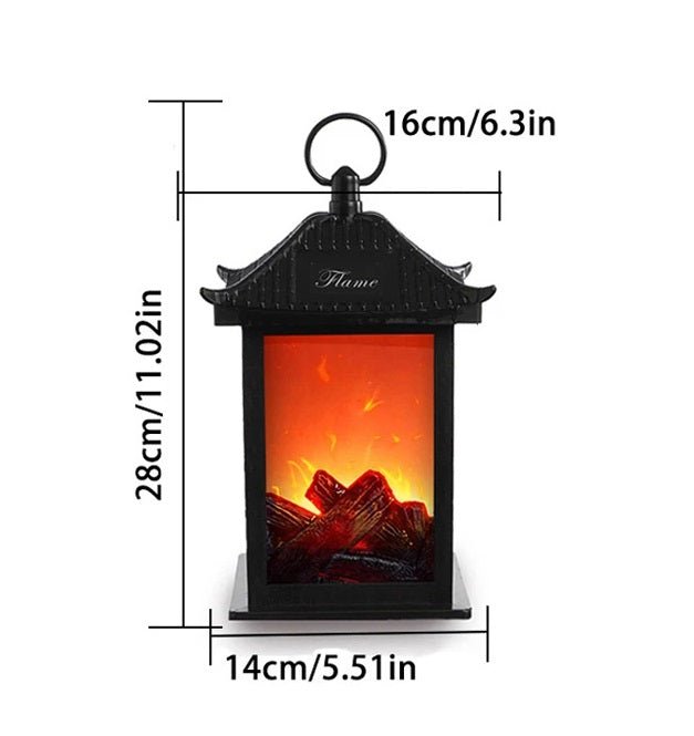 Retro Fireplace Lantern Flickering Flame USB Battery Holiday Light