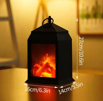 Retro Fireplace Lantern Flickering Flame USB Battery Holiday Light