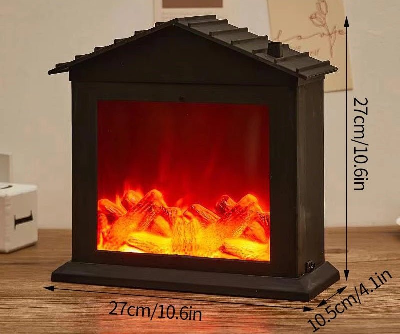 Retro Fireplace Lantern Flickering Flame USB Battery Holiday Light