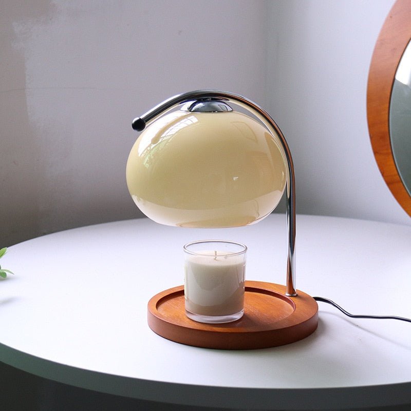Retro Glass Candle Warmer Lamp With Dimmable Warm Ambiance