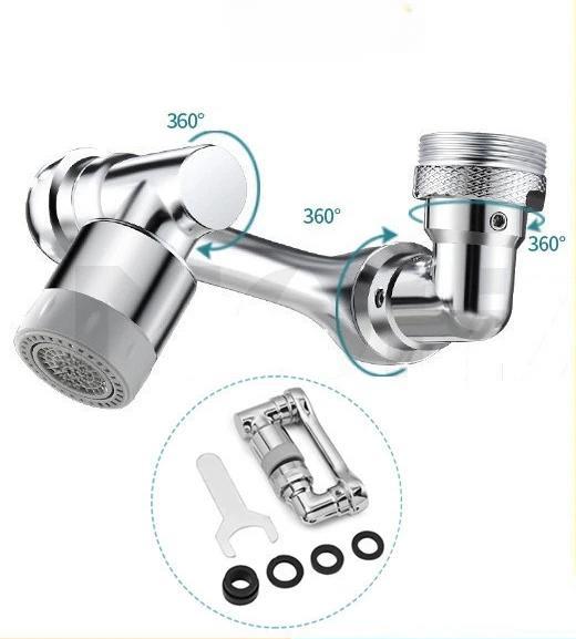 Metal Robotic Arm Faucet Extender With 1080 Degree Rotating Nozzle