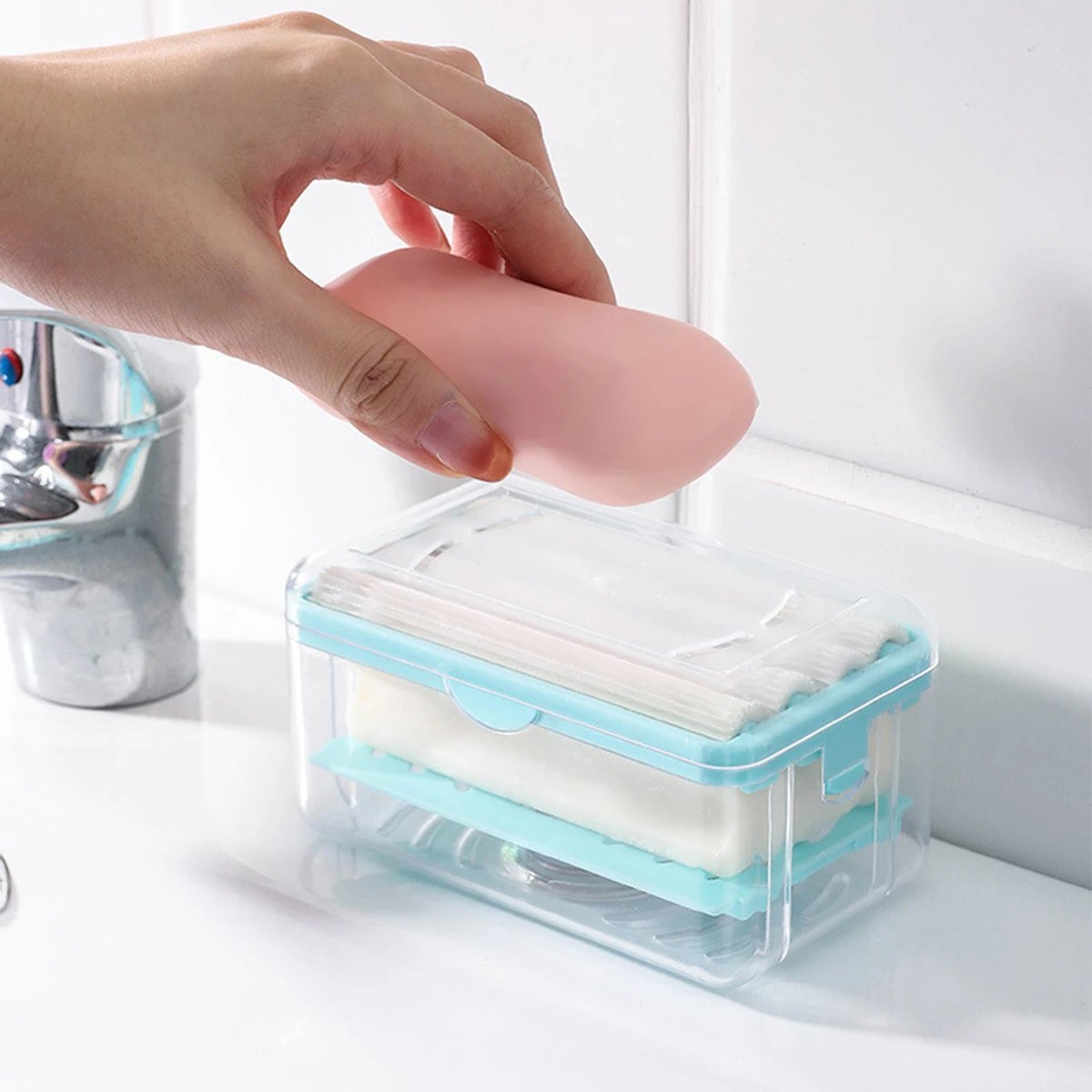 Roller Soap Dish Holder For Bathroom Keeps Soap Dry And Clean