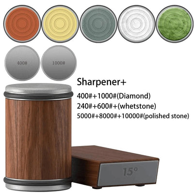 Rolling Knife Sharpener With Magnetic Holder And Diamond Sharpening Stone