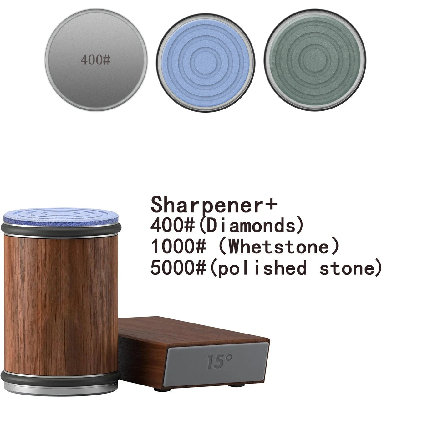 Rolling Knife Sharpener With Magnetic Holder And Diamond Sharpening Stone