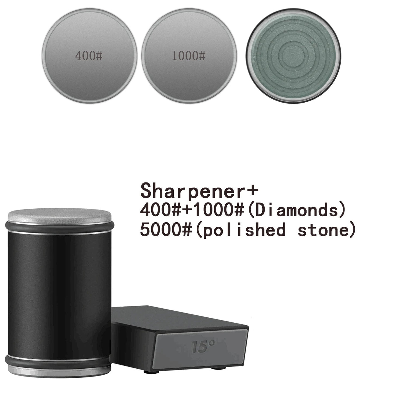 Rolling Knife Sharpener With Magnetic Holder And Diamond Sharpening Stone