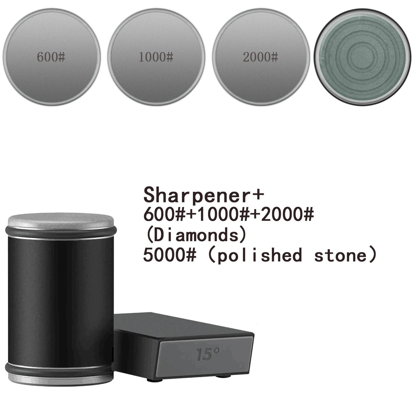Rolling Knife Sharpener With Magnetic Holder And Diamond Sharpening Stone