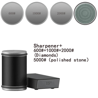 Rolling Knife Sharpener With Magnetic Holder And Diamond Sharpening Stone