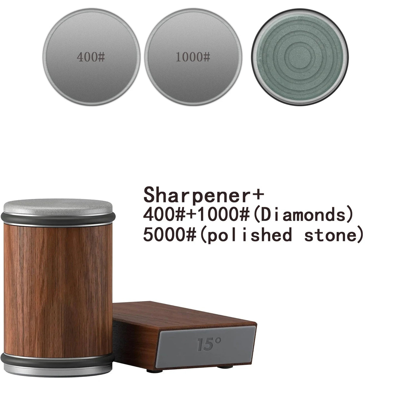 Rolling Knife Sharpener With Magnetic Holder And Diamond Sharpening Stone
