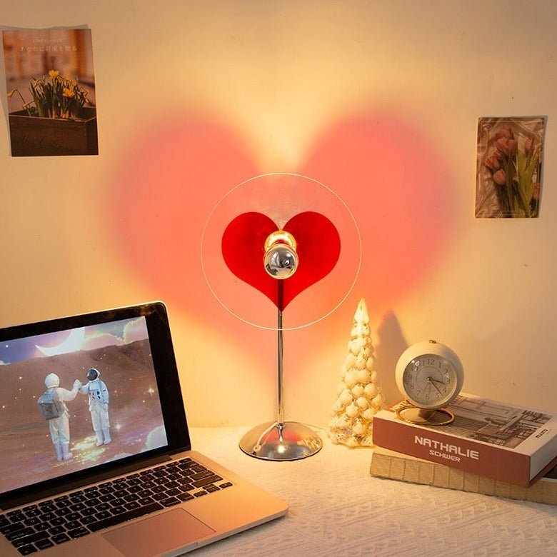 Romantic Heart Light Lamp LED Sunset Mood Lamp For Bedroom Decor