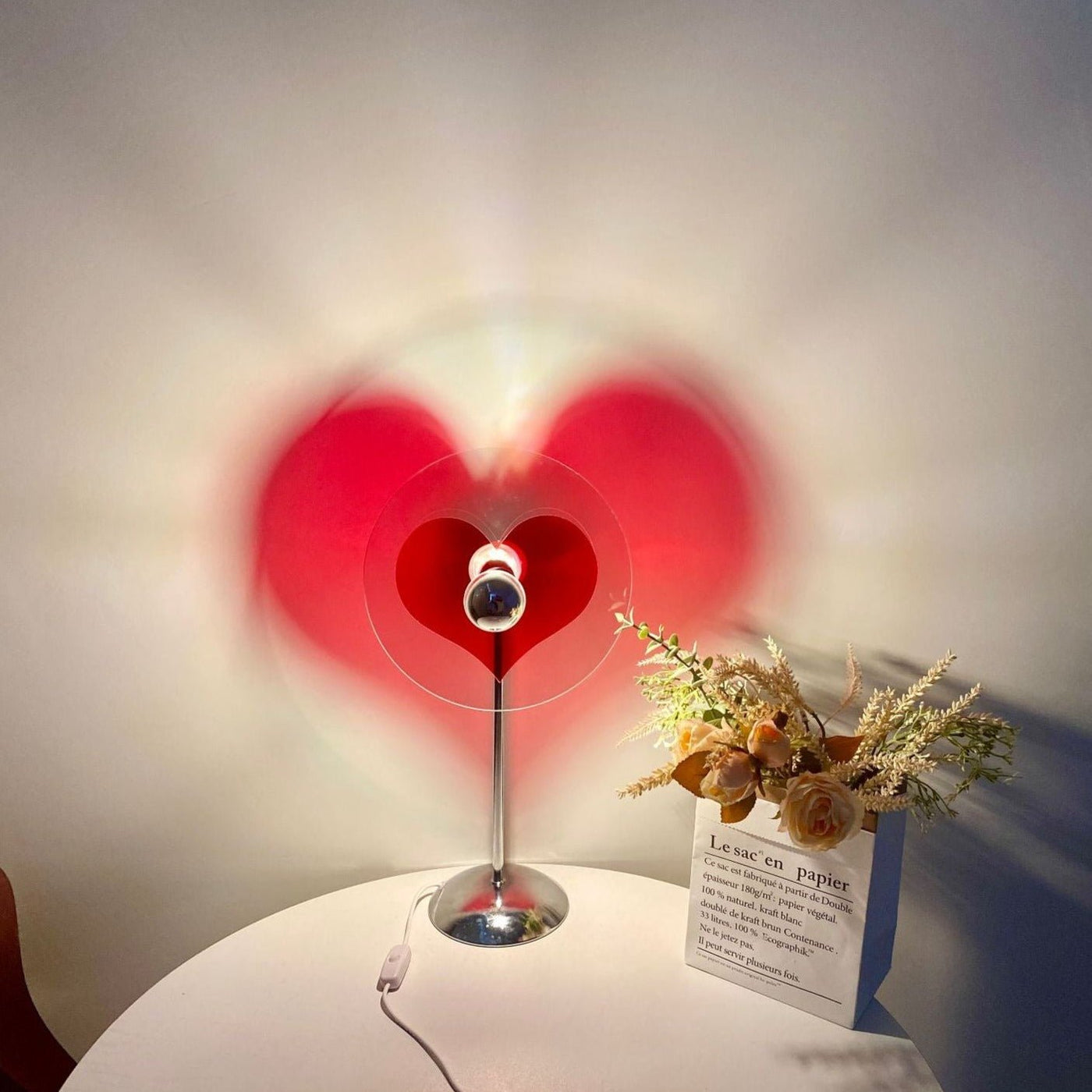 Romantic Heart Light Lamp LED Sunset Mood Lamp For Bedroom Decor