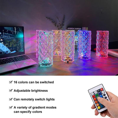 Rose Light Crystal Table Lamp Elegant Decorative Lighting Fixture