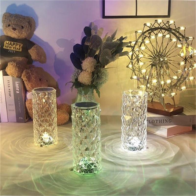 Rose Light Crystal Table Lamp Elegant Decorative Lighting Fixture