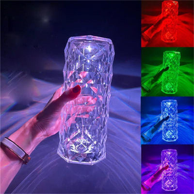 Rose Light Crystal Table Lamp Elegant Decorative Lighting Fixture