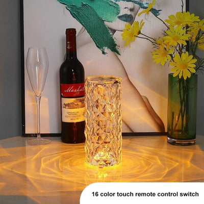 Rose Light Crystal Table Lamp Elegant Decorative Lighting Fixture