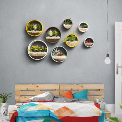Round Wall Mounted Vase Hanging Flowerpot For Home Decoration