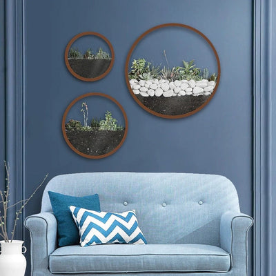 Round Wall Mounted Vase Hanging Flowerpot For Home Decoration