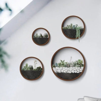 Round Wall Mounted Vase Hanging Flowerpot For Home Decoration