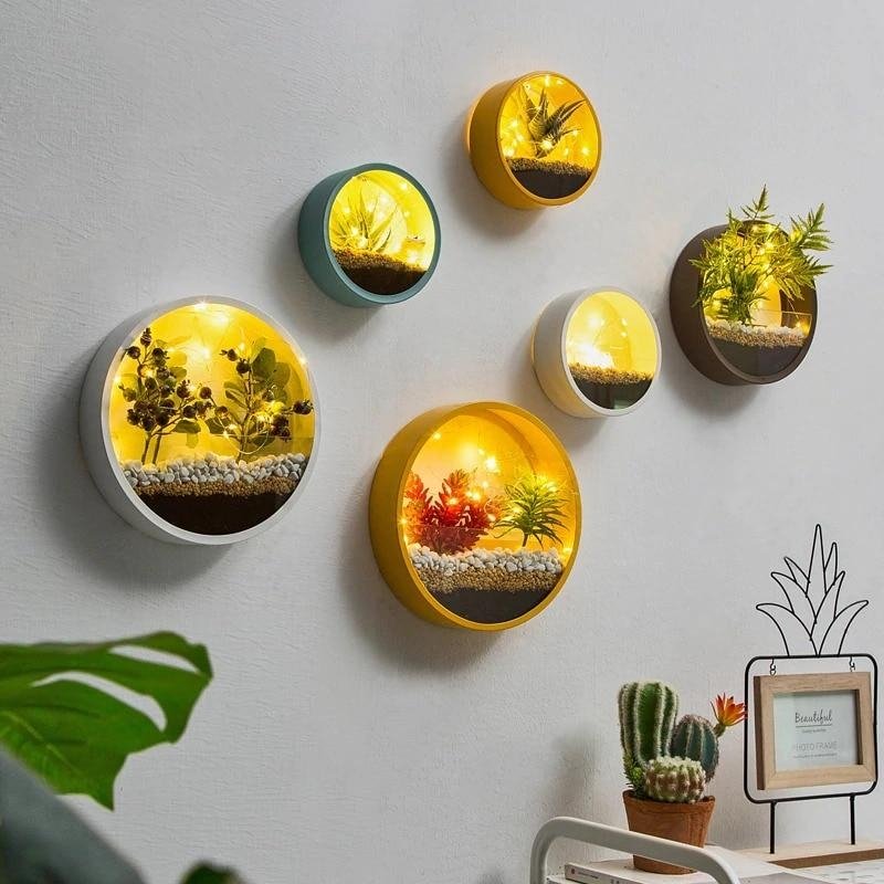 Round Wall Mounted Vase Hanging Flowerpot For Home Decoration