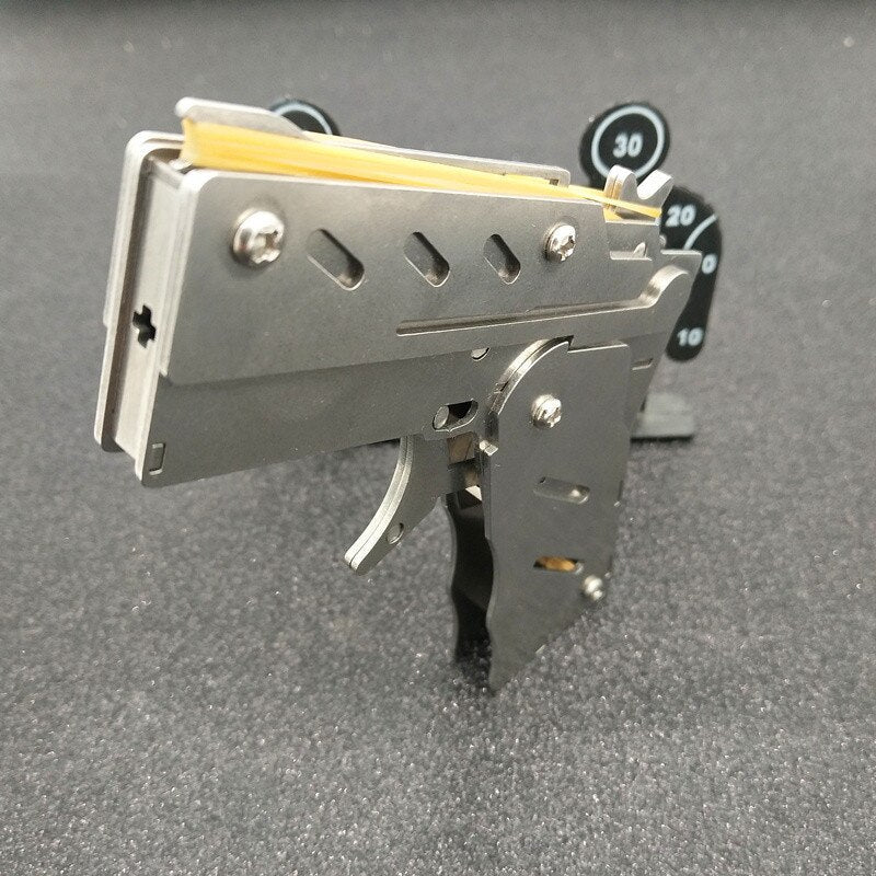 Rubber Band Gun Toy With Keychain Outdoor Shooting Game For Kids