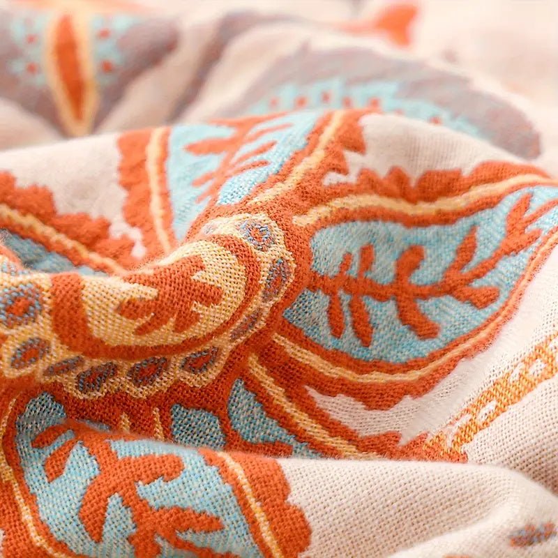 Rustic Boho Throw Blanket Cozy Lightweight Decorative Cover