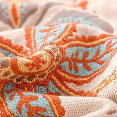 Rustic Boho Throw Blanket Cozy Lightweight Decorative Cover