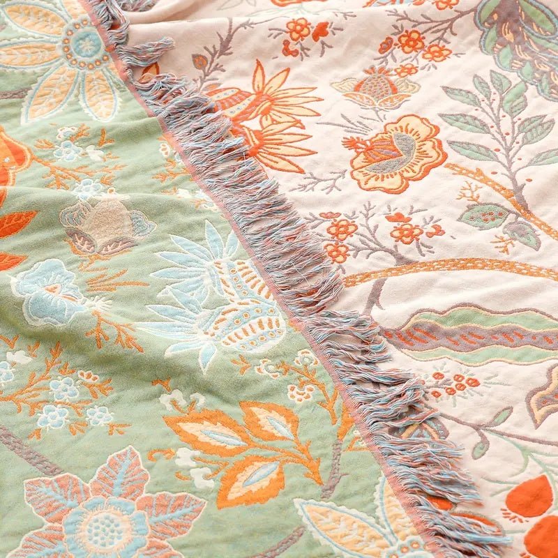 Rustic Boho Throw Blanket Cozy Lightweight Decorative Cover