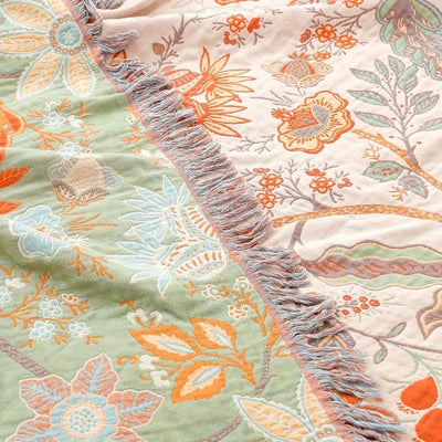 Rustic Boho Throw Blanket Cozy Lightweight Decorative Cover