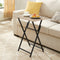 Rustic Folding Dining Tray Industrial Side Table For Couch Meals