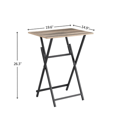 Rustic Folding Dining Tray Industrial Side Table For Couch Meals